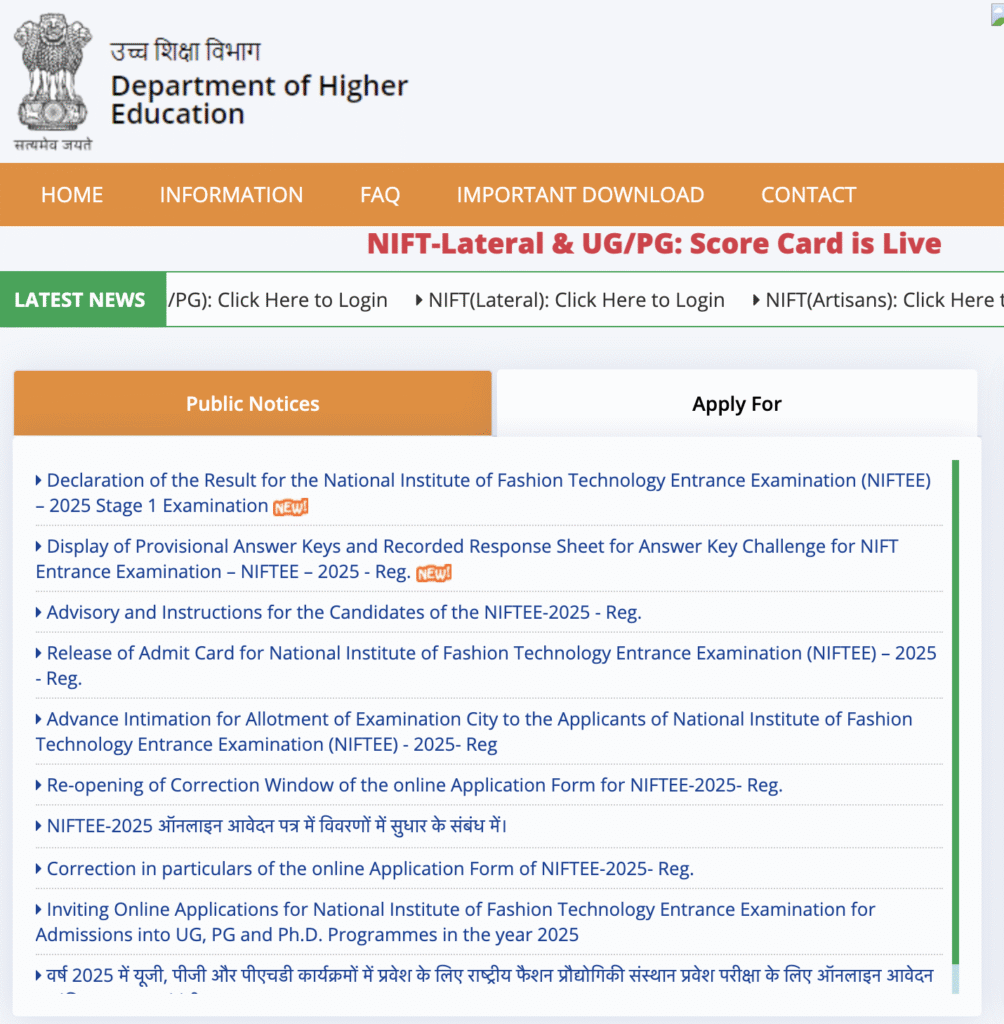 NIFT 2025 Result