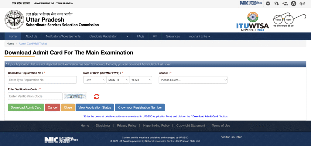 UPSSSC Enforcement Constable Admit Card 2023