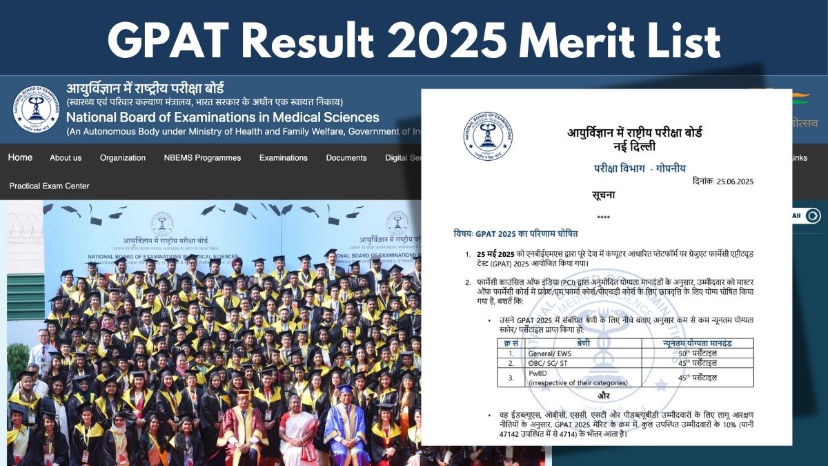 GPAT Result 2025 Merit List