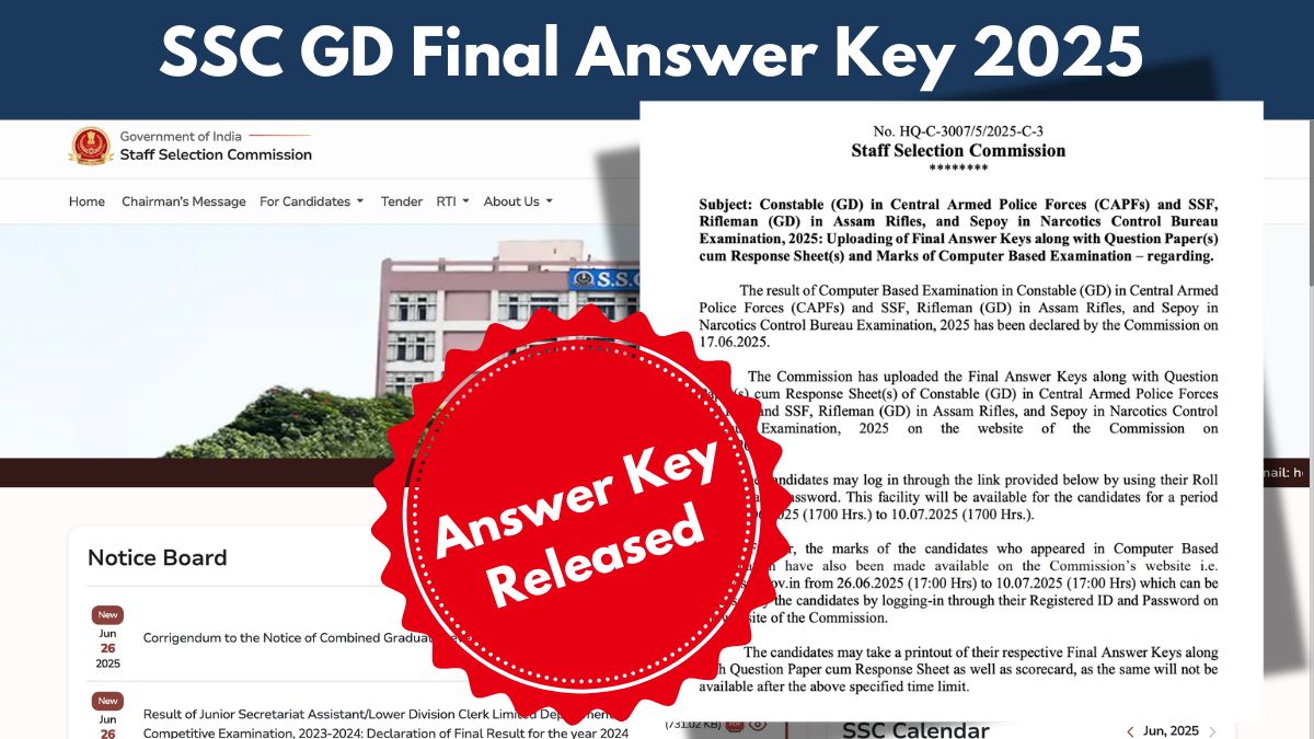 SSC GD Final Answer Key 2025