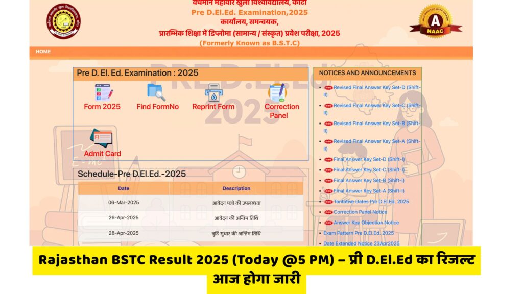 Rajasthan BSTC Result 2025
