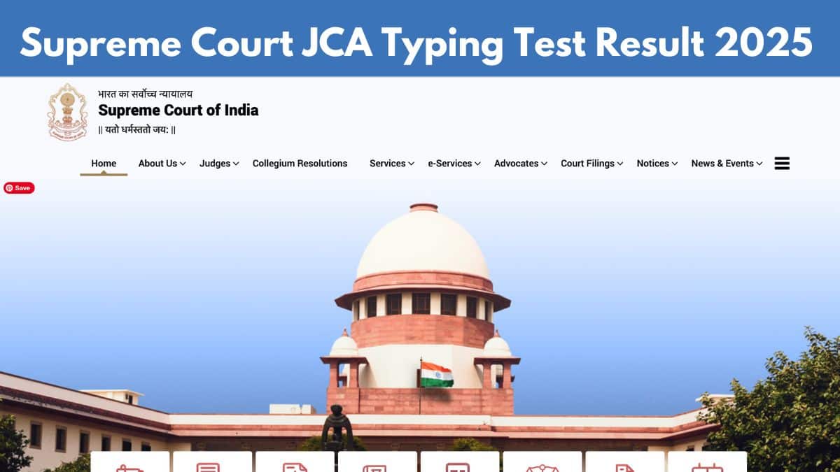 Supreme Court JCA Typing Test Result 2025