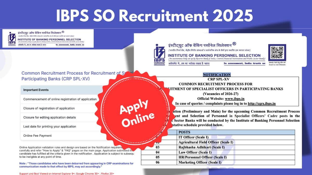 IBPS SO Recruitment 2025