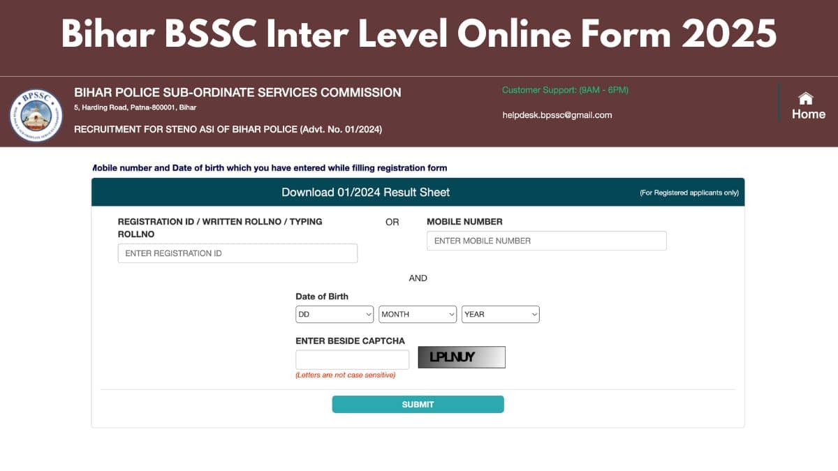 BPSSC ASI Steno Marks 2025