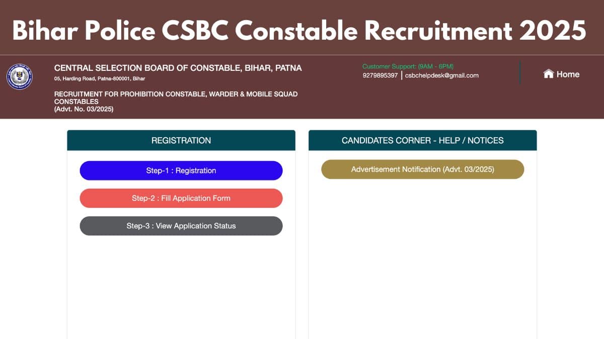 Bihar Police CSBC Constable Recruitment 2025