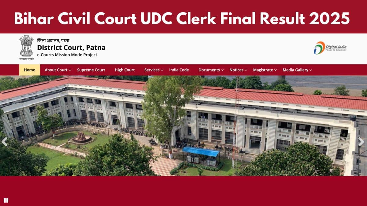 Bihar Civil Court UDC Clerk Final Result 2025