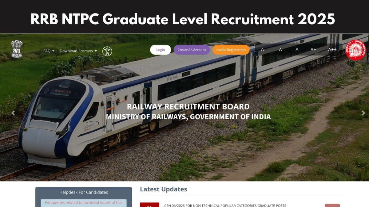 RRB NTPC Graduate Level Recruitment 2025