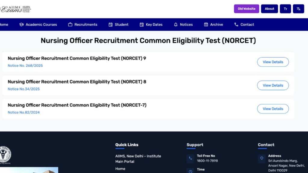 AIIMS NORCET 9th Stage-II Result 2025