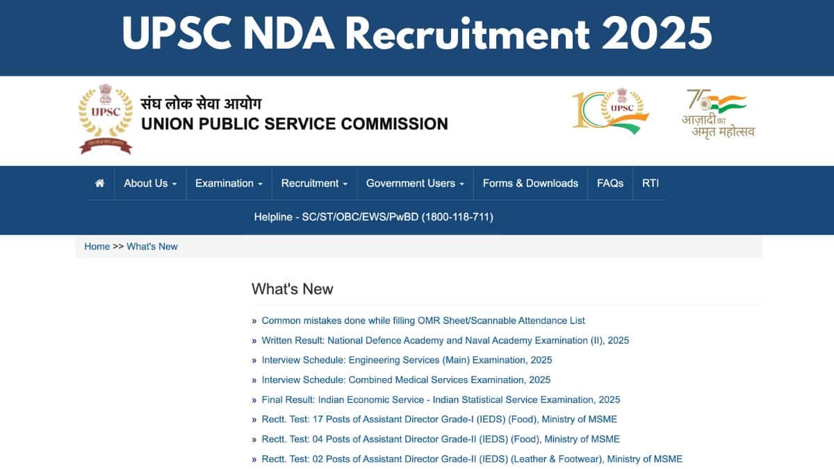 UPSC NDA Recruitment 2025