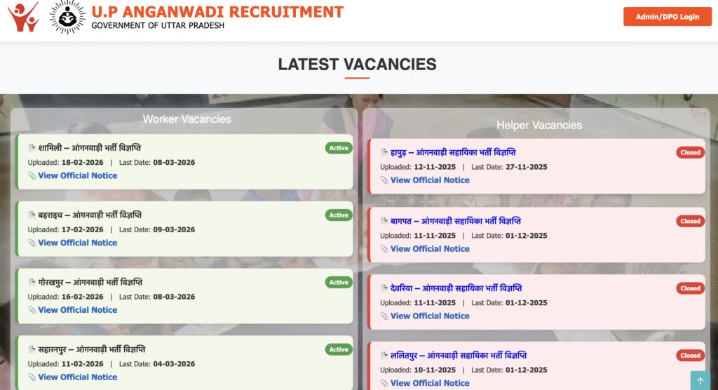 UP Anganwadi Selection Process 2026