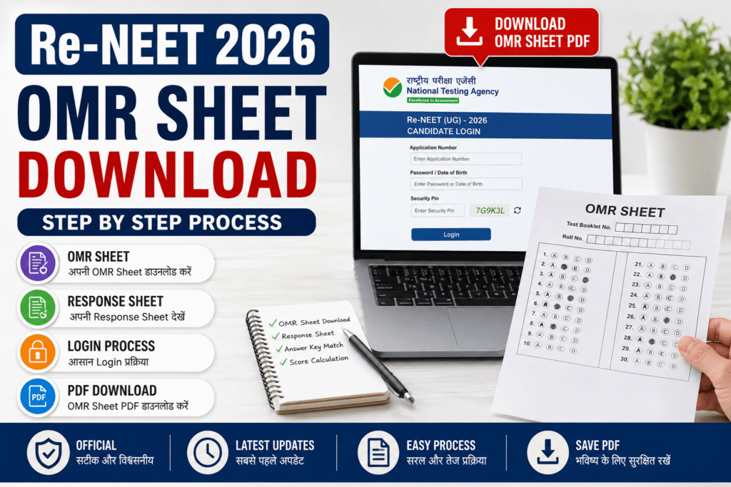 Re-NEET 2026 OMR Sheet Download: Direct Link, Response Sheet, PDF Download Process & Latest Updates 1 Re-NEET 2026 OMR Sheet Download Process with Response Sheet and PDF Guide