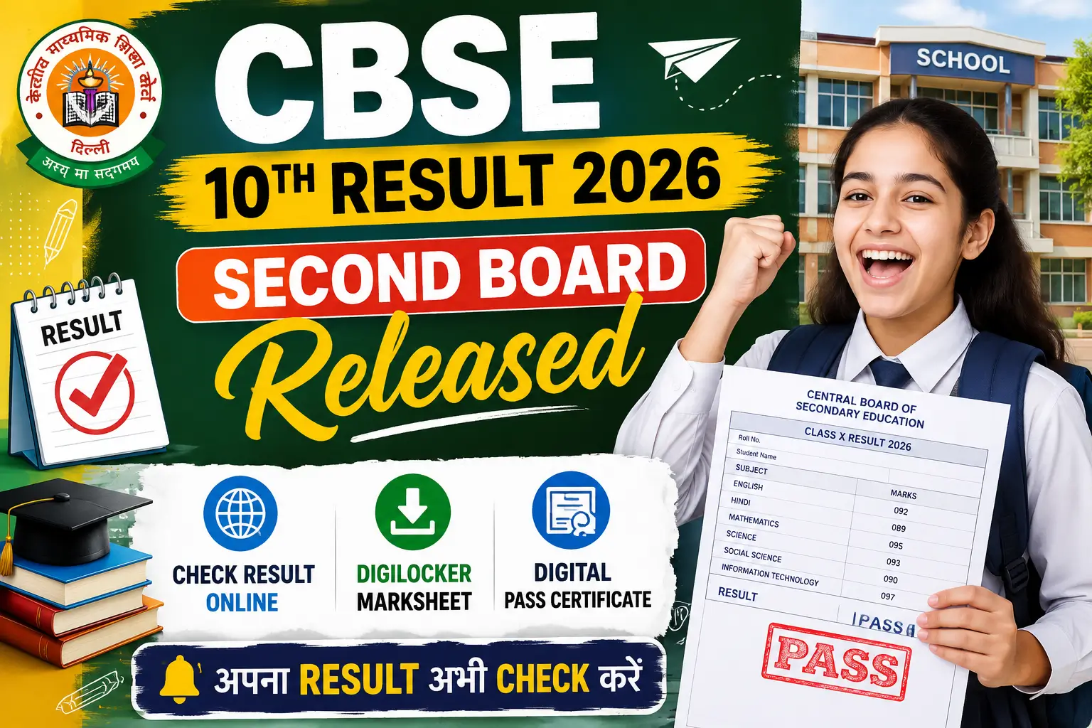 CBSE 10th Result 2026 Second Board Result Released Students Checking DigiLocker Marksheet