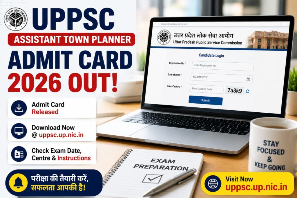 UPPSC Assistant Town Planner Admit Card 2026 Released, Direct Download Link Available 1 UPPSC ATP Admit Card 2026 Login Page and Hall Ticket Download