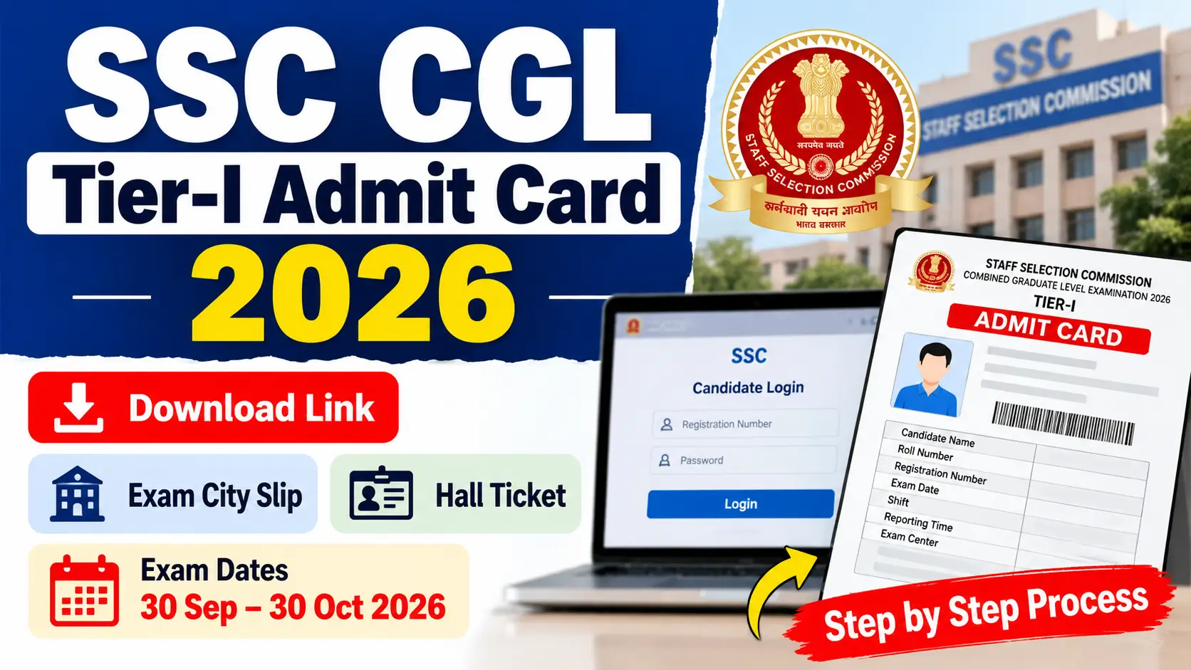 SSC CGL Tier-I Admit Card 2026 Download Link