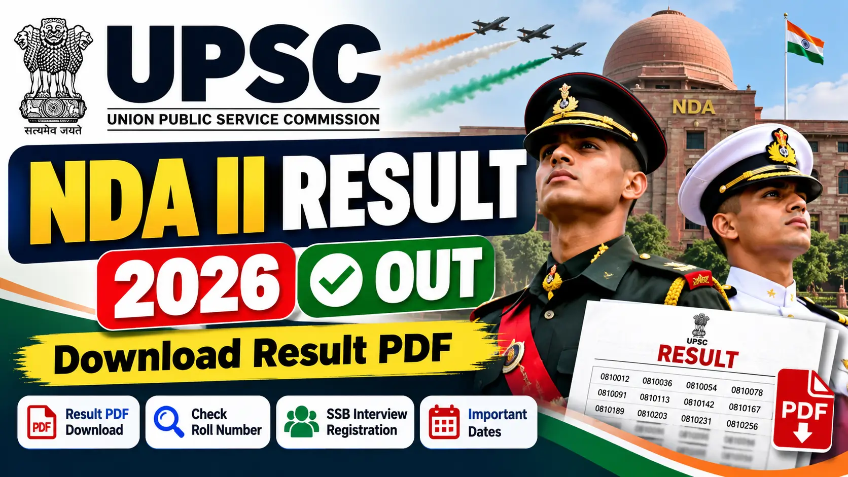UPSC NDA II Result 2026 PDF Download