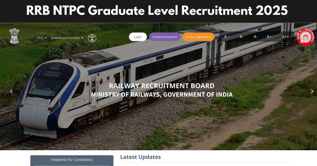 RRB NTPC Graduate Level Recruitment 2025
