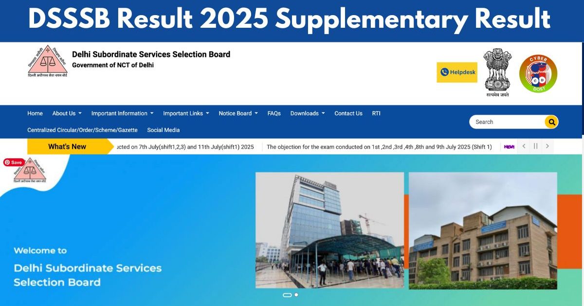 DSSSB Result 2025
