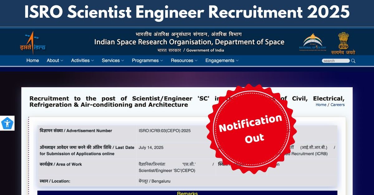 ISRO Scientist Engineer Recruitment 2025