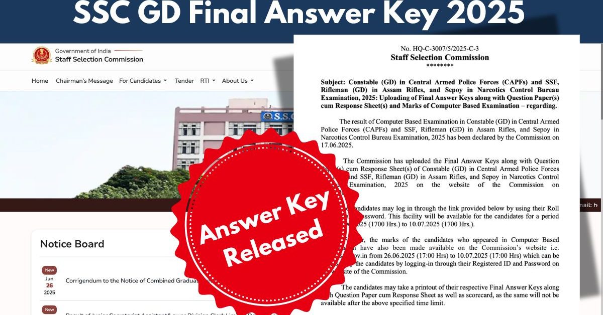SSC GD Final Answer Key 2025