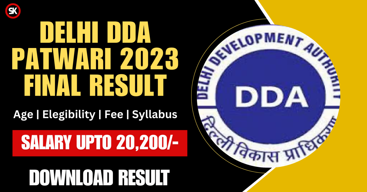 Delhi DDA Patwari 2023 Final Result
