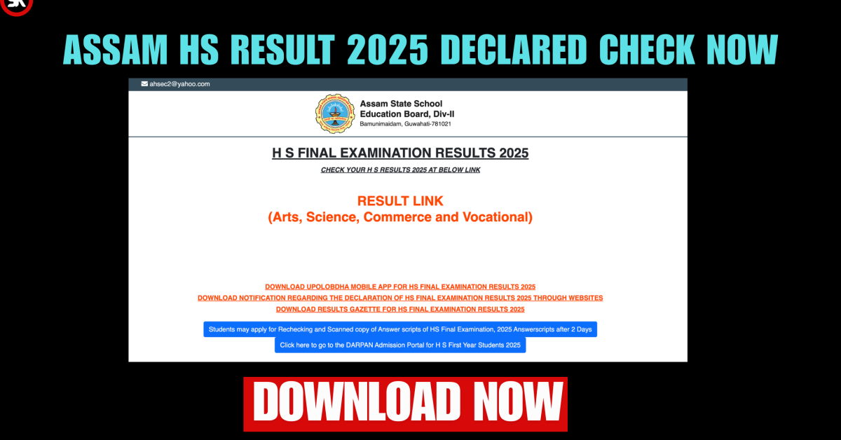 Assam HS Result 2025